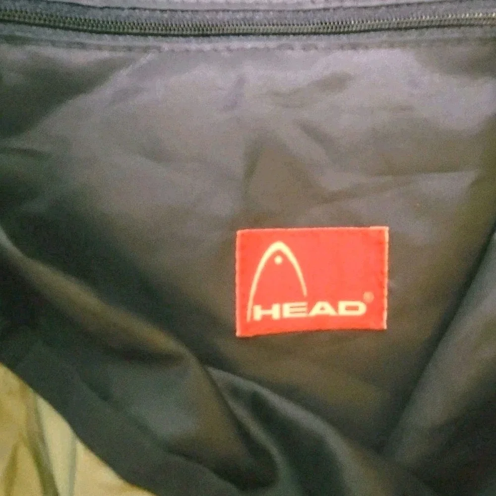 Vintage‎ 90s HEAD Drawstring Gym Bag Blue Nylon w/ Drink Holder 17x13.5